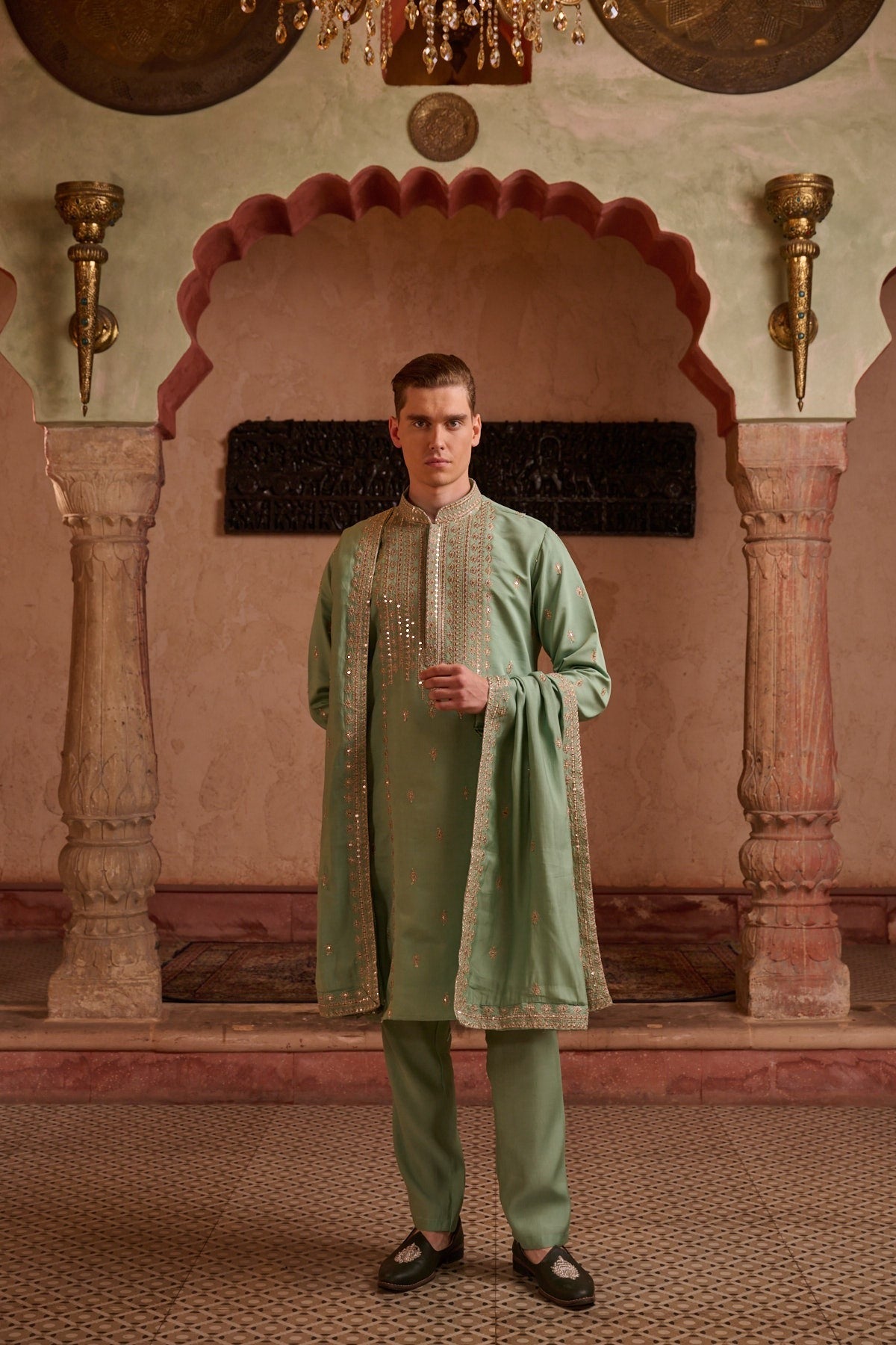 Pista Festive Kurta set
