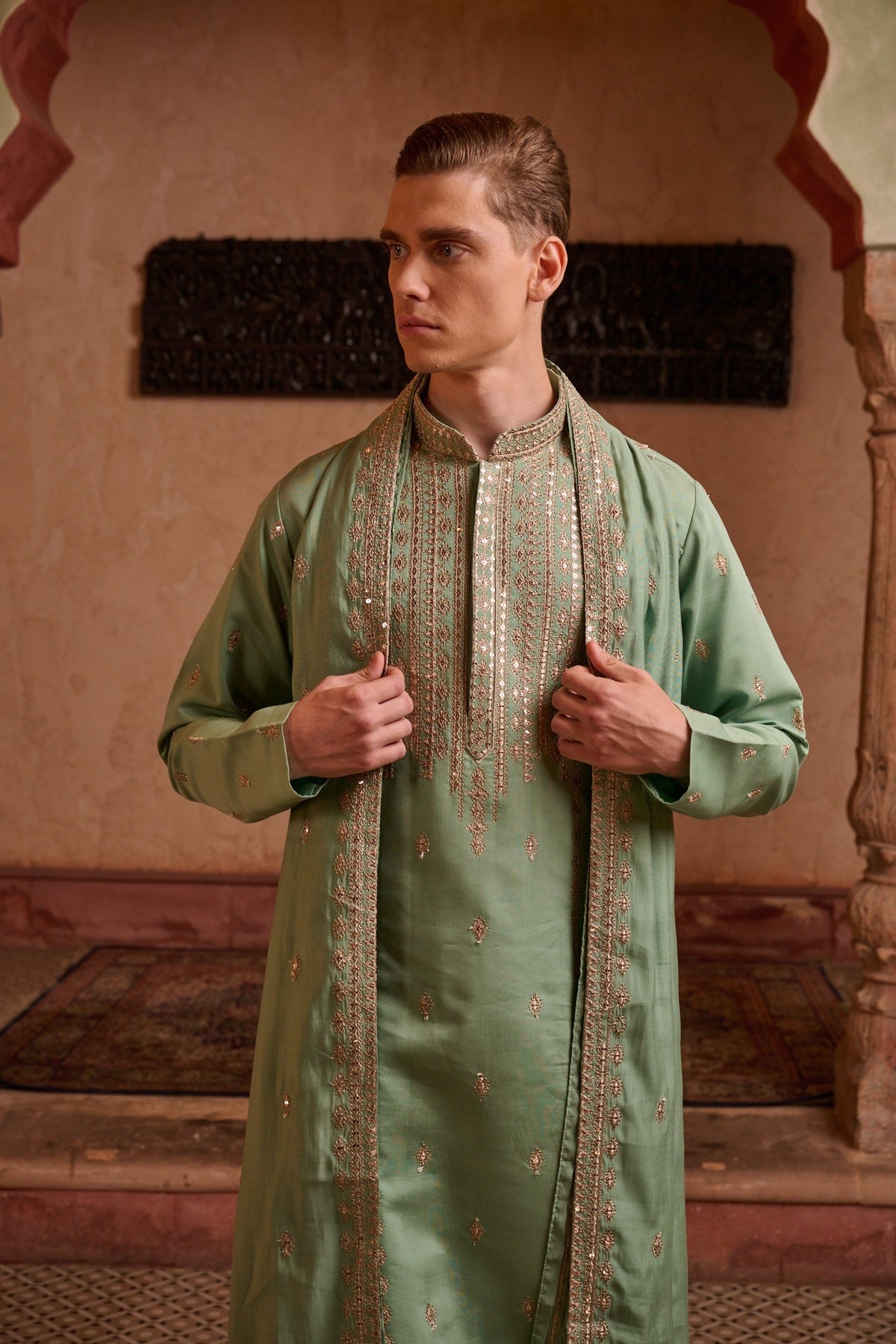 Pista Festive Kurta set