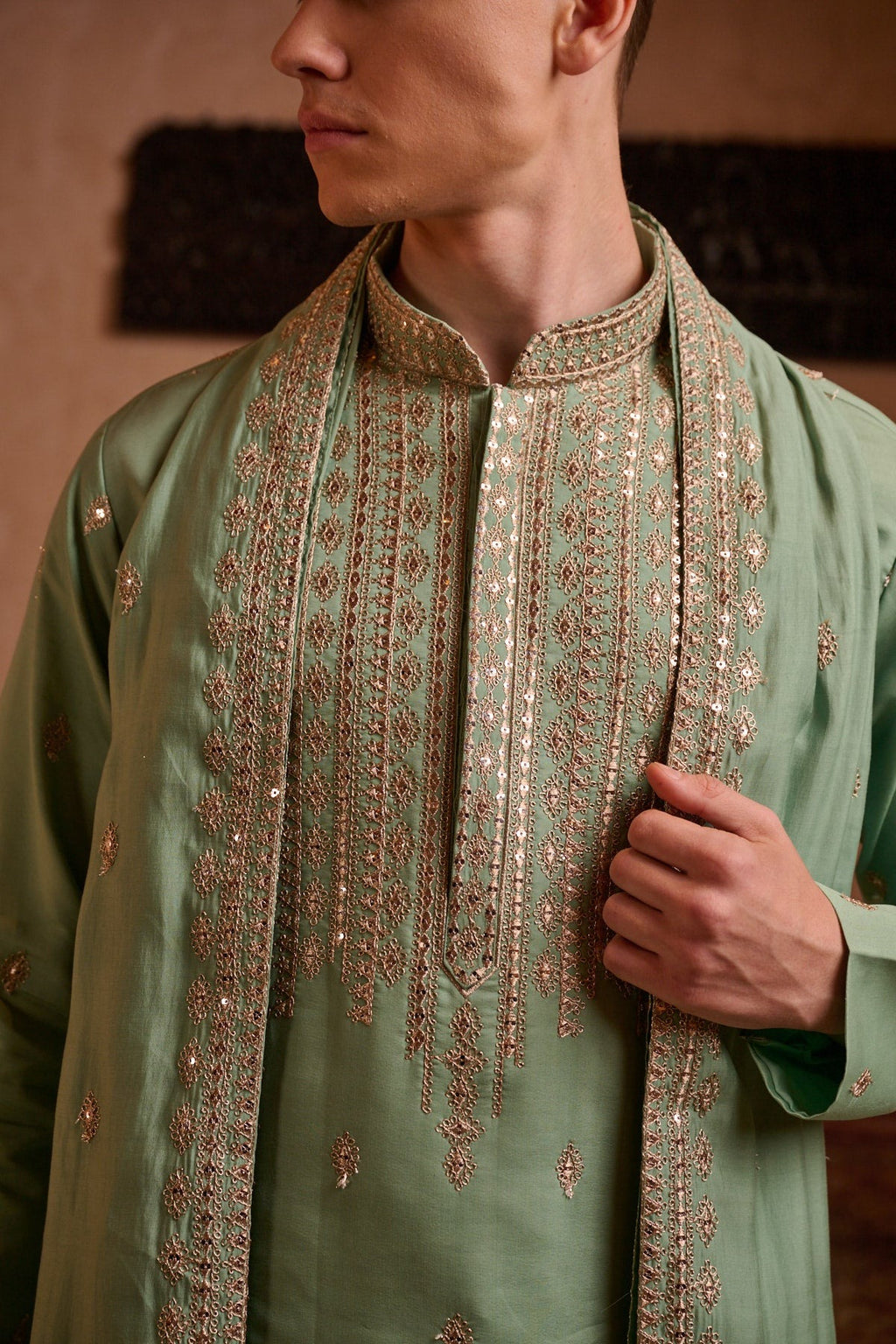 Pista Festive Kurta set