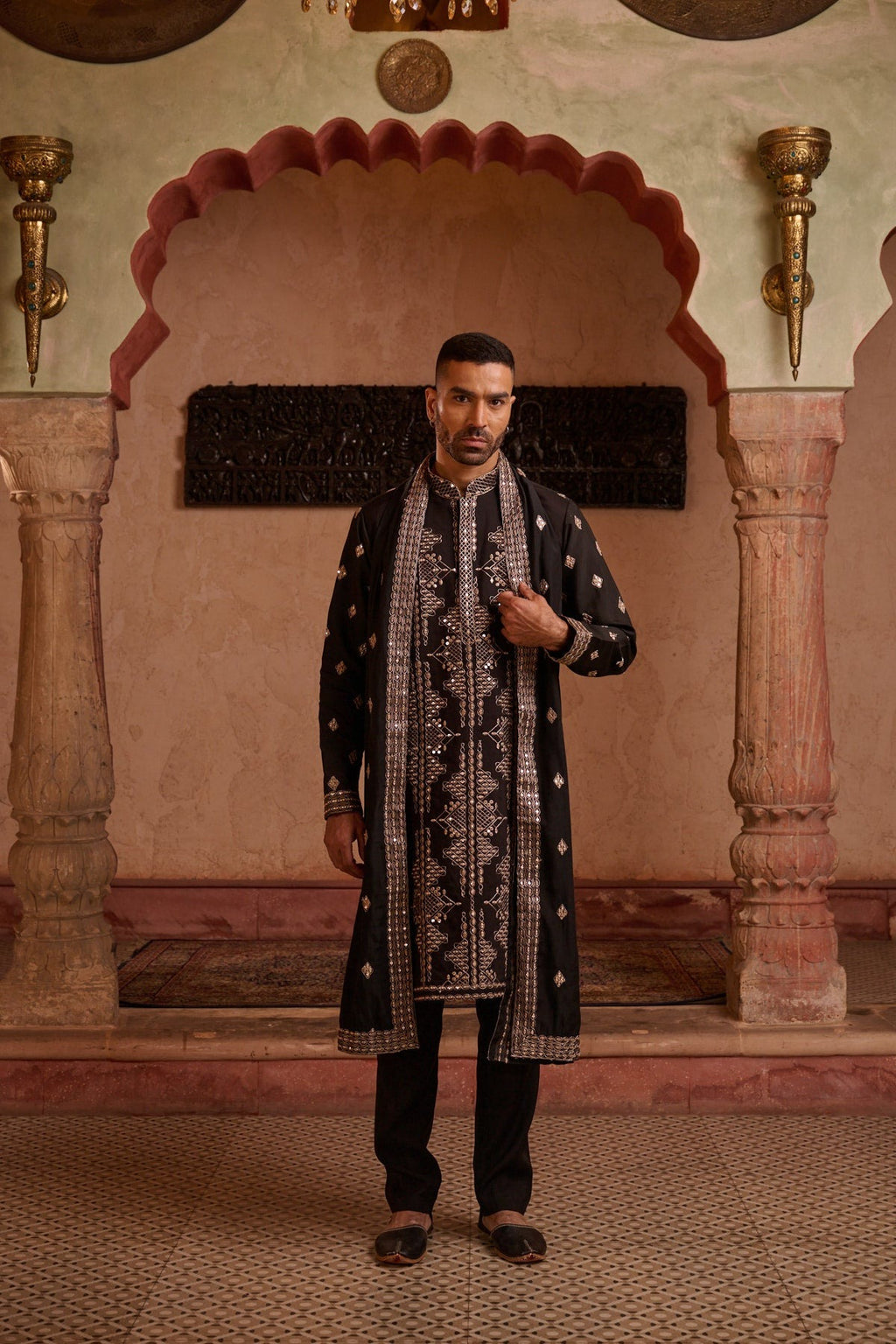 Black Festive Kurta Set