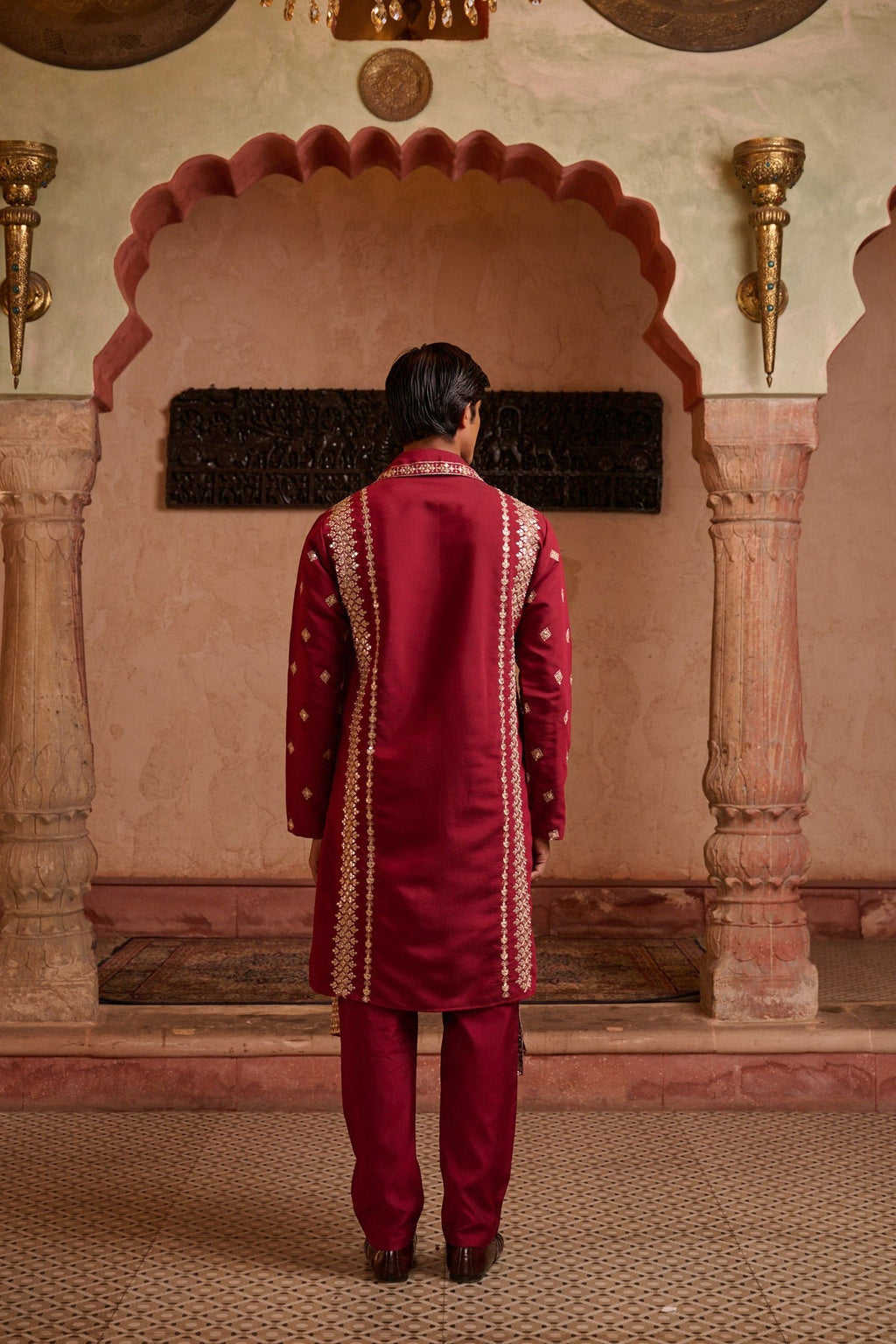 Maroon Festive Kurta Set