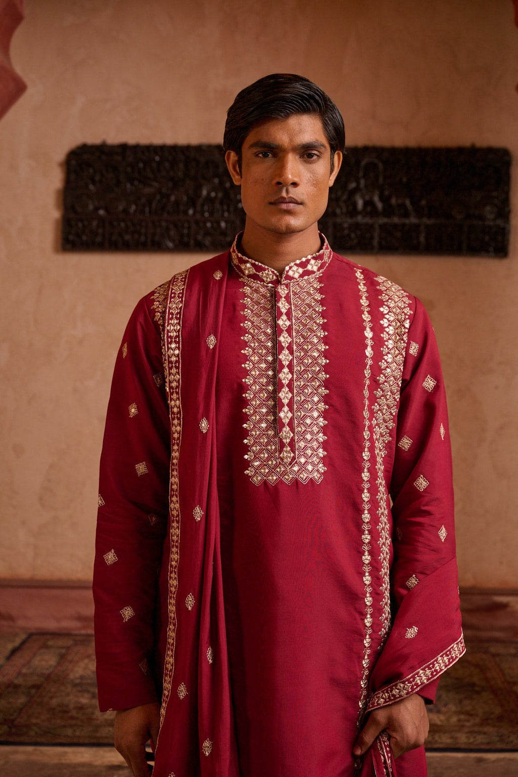Maroon Festive Kurta Set