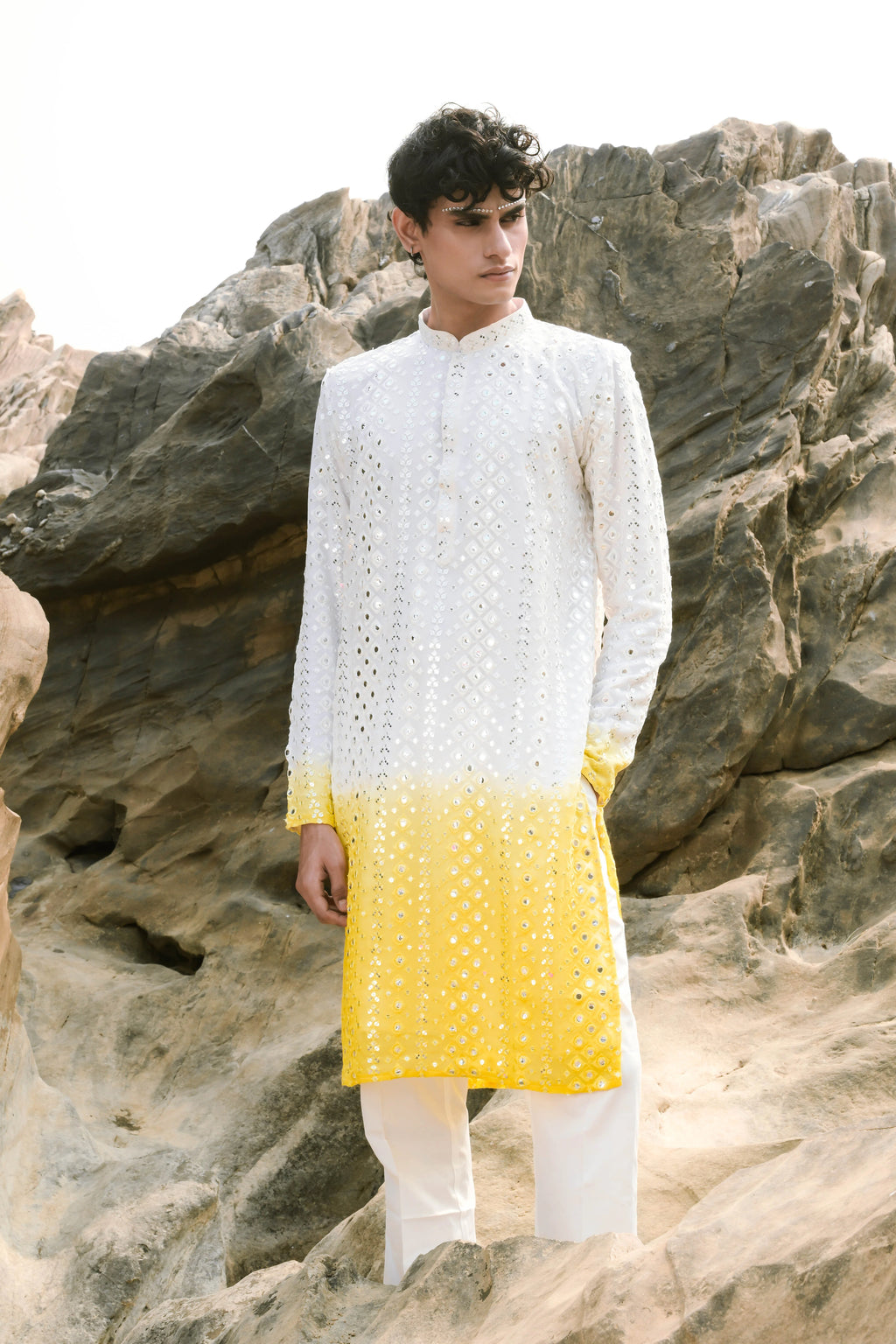 Glow ombre yellow Kurta Set