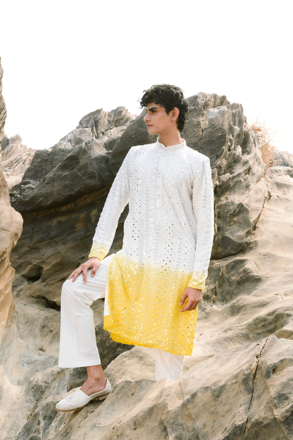 Glow ombre yellow Kurta Set