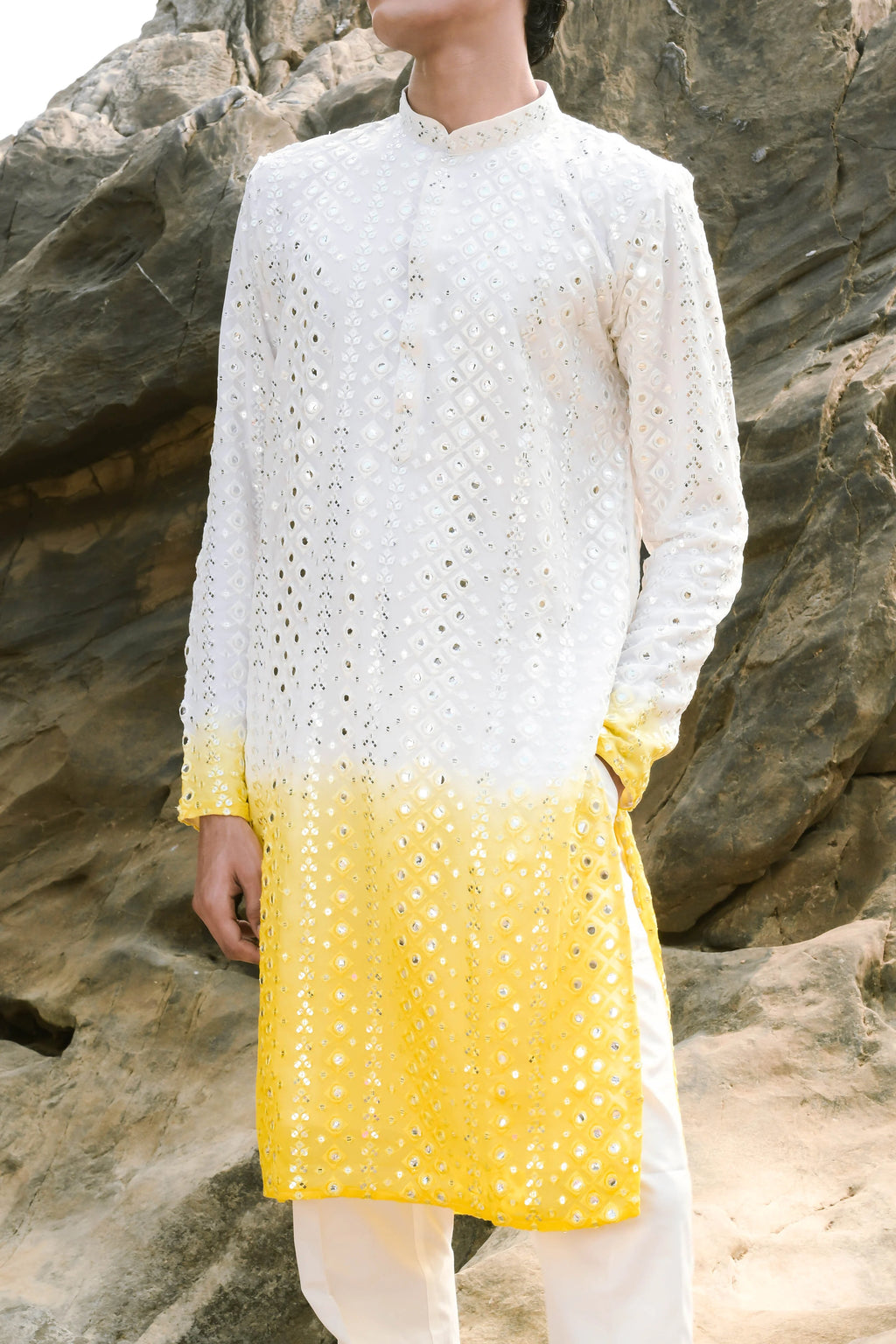 Glow ombre yellow Kurta Set