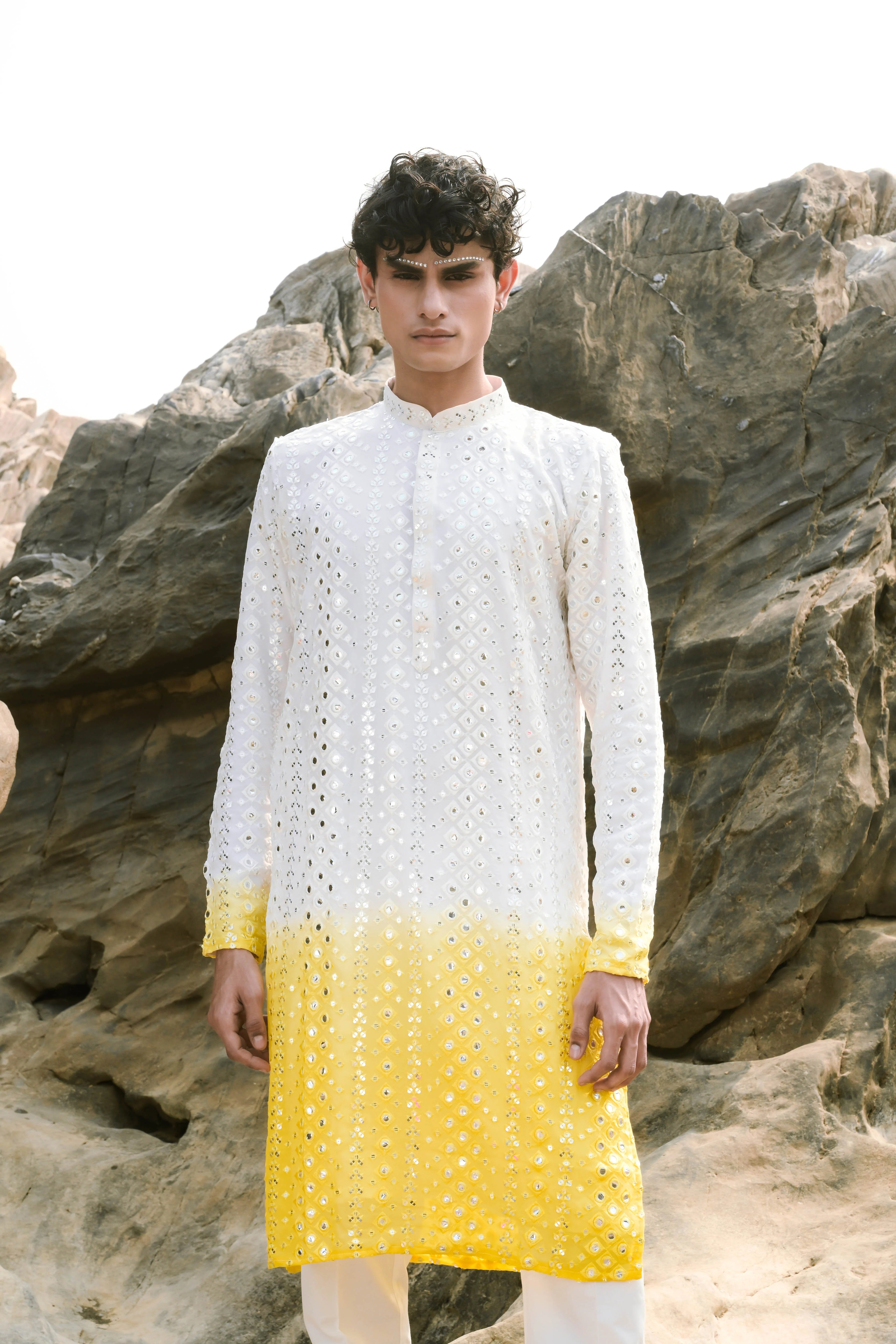 Glow ombre yellow Kurta Set