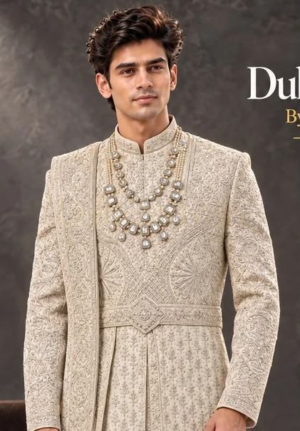 Dulhe Raja design 2621-ANMOL sherwani close-up detail