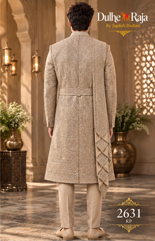 Dulhe Raja design 2631-KP sherwani back view