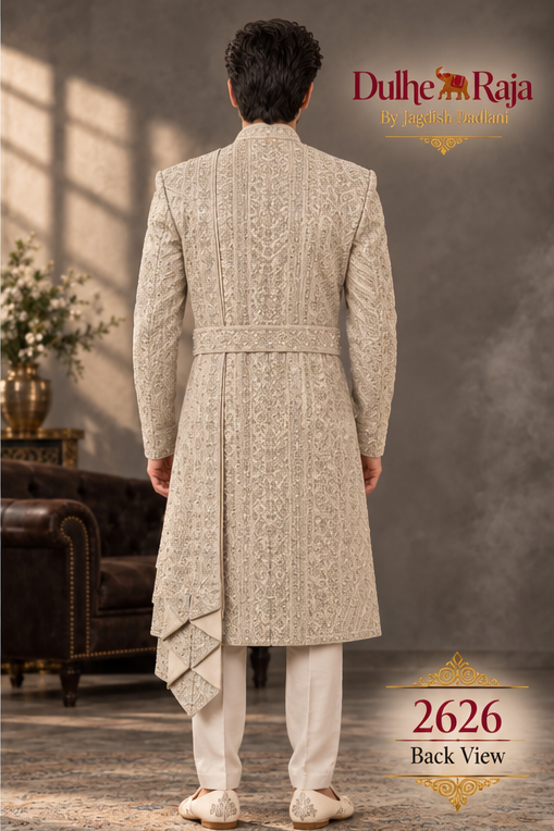 Dulhe Raja design 2626-PISTA sherwani back view
