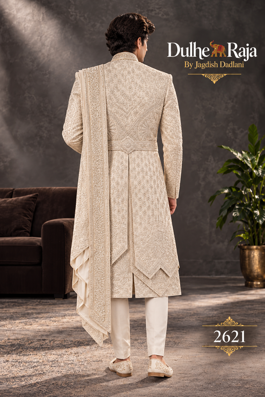 Dulhe Raja design 2621-ANMOL sherwani back view