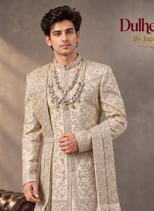 Dulhe Raja design 2636-ANMOL sherwani close-up detail