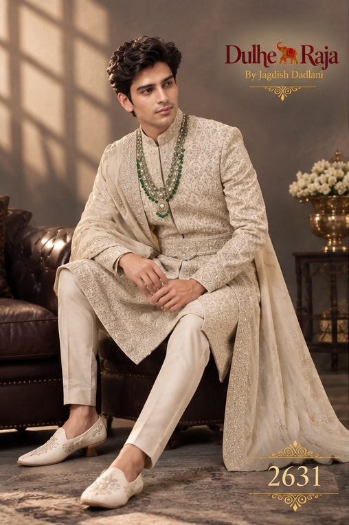 Dulhe Raja design 2631-ANMOL sherwani side pose