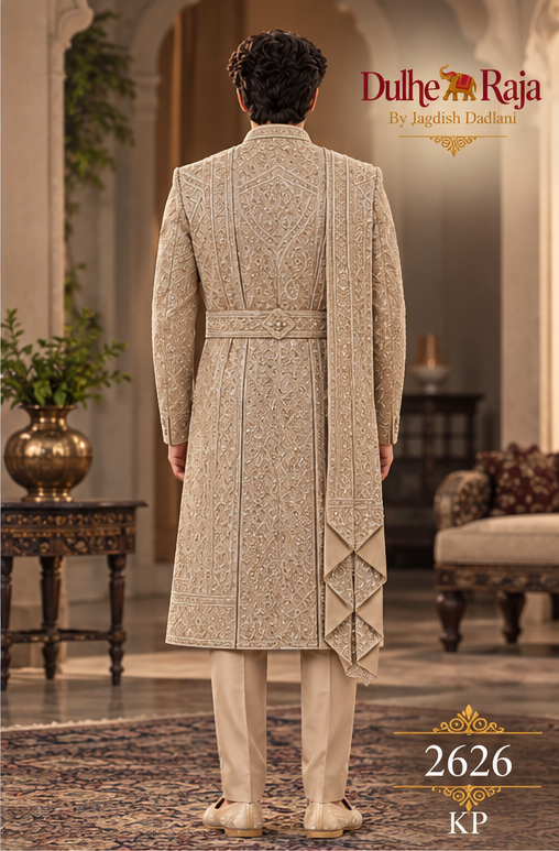 Dulhe Raja design 2626-KP sherwani back view