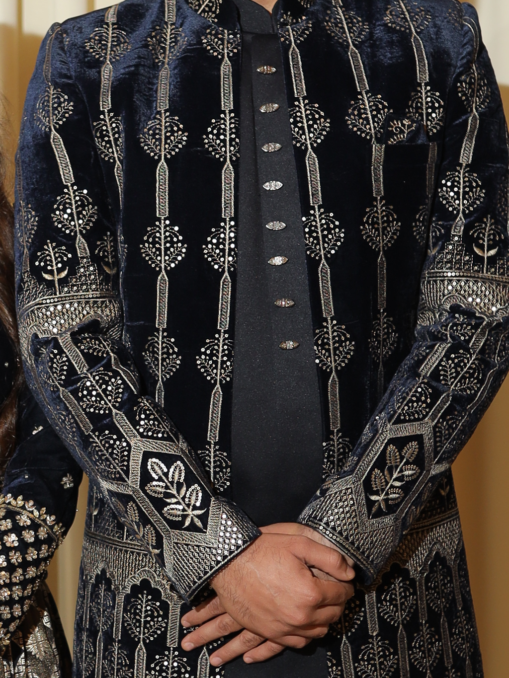 Navy Blossom Indo-Western