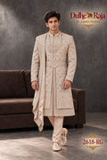 Blush layered wedding sherwani - Dulhe Raja Bhopal design 2618-RG