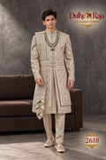 Pista pleated wedding sherwani - Dulhe Raja Bhopal design 2618-PISTA